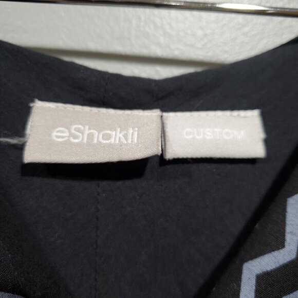 eShakti Women's Fit and Flare Retro Zig Zag Sleeveless Dress Black Gray Sz 6? - Picture 6 of 14